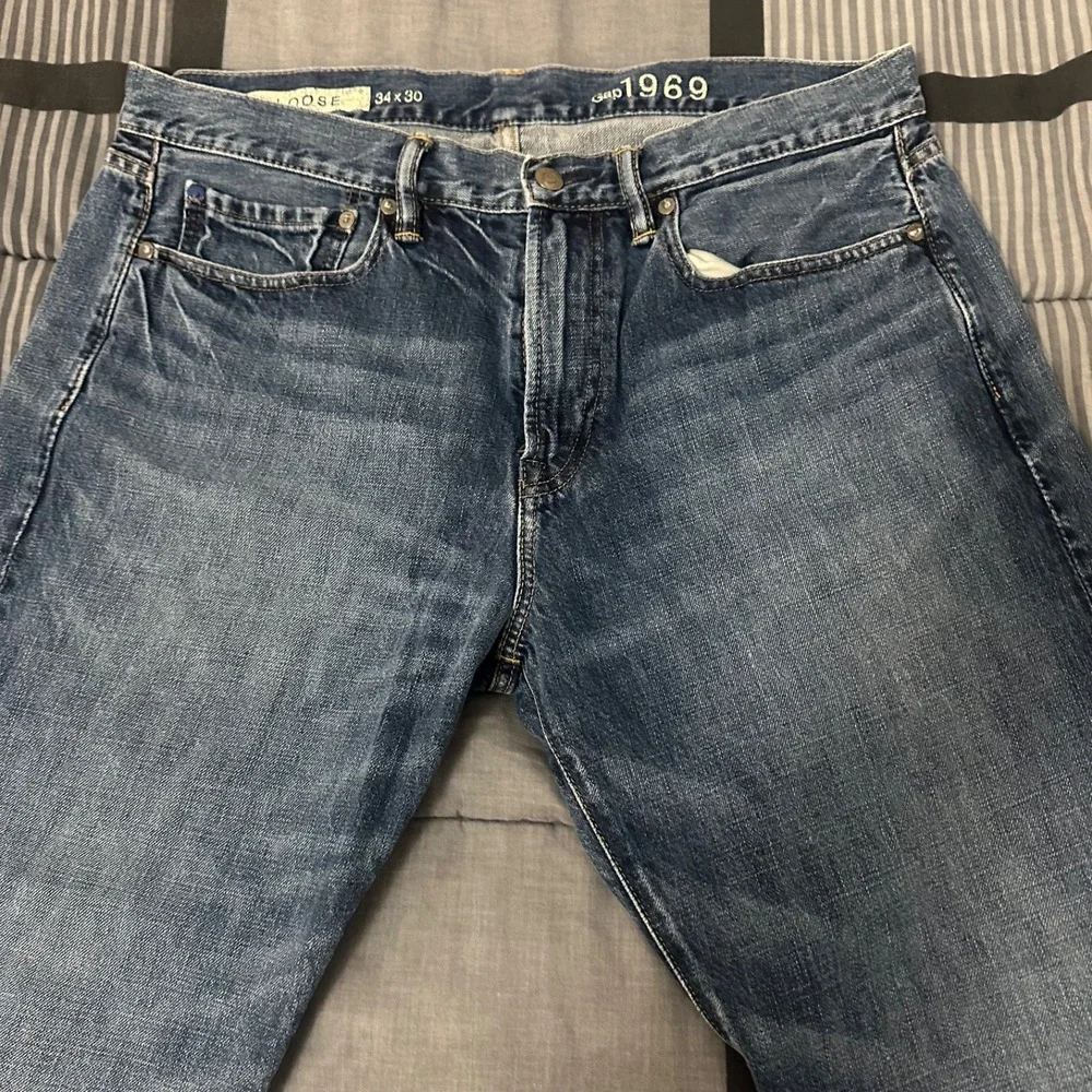 Gap 1969 Mens Loose Fit Denim Jeans 34x30